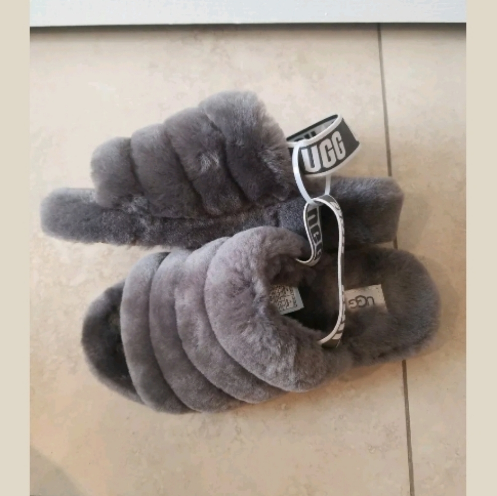UGG Fluff Yeah Genuine Shearling Slide Slippers - Picture 4 of 8
